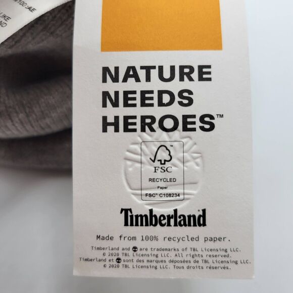 Timberland Unisex Adult Beanie Gray EST 1973 Leather Patch Cap OSFM - Picture 7 of 8